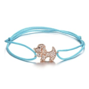 Bracelet cordon en forme de chien bleu. Bonne qualité et très pratique.