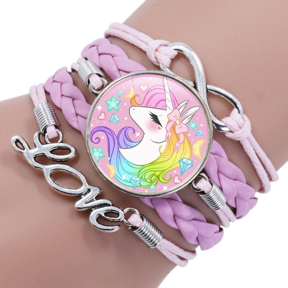 Set De 3 Bracelets Licorne Pour Enfants – Pendentifs étoile, Amour Et Licorne, Couleurs Arc-en-ciel, Ajustables
