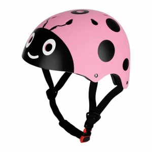 Casque de vélo forme coccinelle pour enfant rose. Bonne qualité et très confortable.