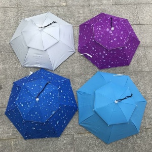 Chapeau parapluie pliant double à motif goutte d'eau, plusieurs couleurs disponible.