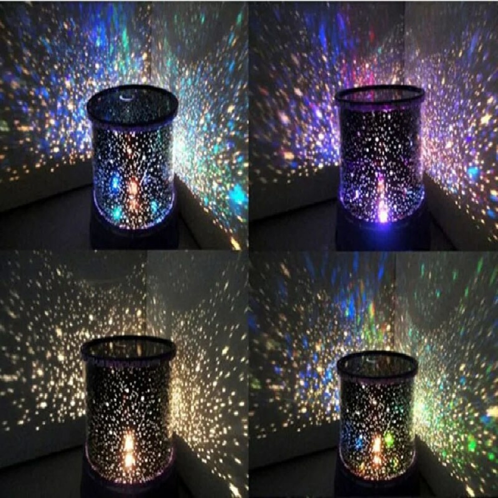 Lampe de chevet LED avec projection ciel étoilé coloré