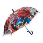 Parapluie enfant à motif Spiderman rouge sur fond blanc