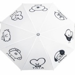 Parapluie style Kpop pour enfant blanc avec motifs noir