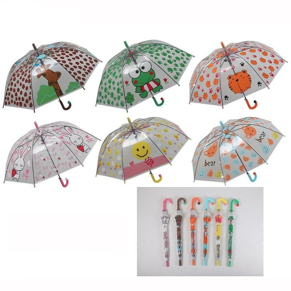 Parapluie transparent en pvc à motif dessin animé. Bonne qualité et très pratique.