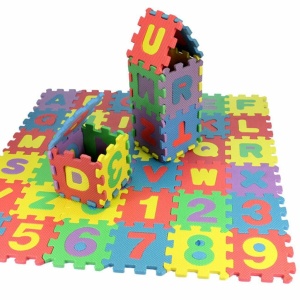 Puzzle en mousse 36 pièces pour enfant coloré avec des numéros