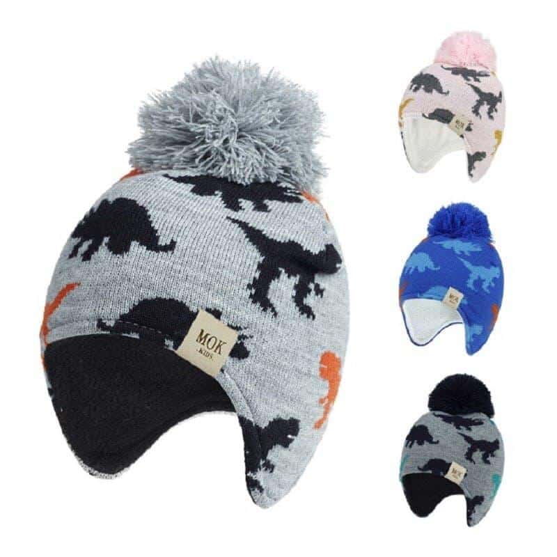 Mitaines D'Hiver Pour Bébés Filles Garçons Gants Bonnet Ensemble Pour Enfants Tout-Petits 2 Pcs Mignon Épais Chaud Tricoté Doublé Polaire Ensemble Thermique