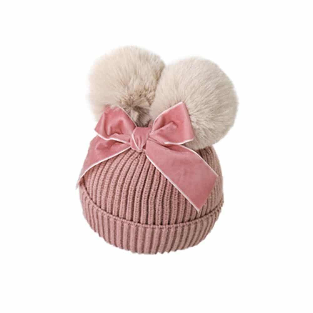 Neverless® Bonnet Tricoté Doublé Polaire Avec Pompon En Fourrure Sy