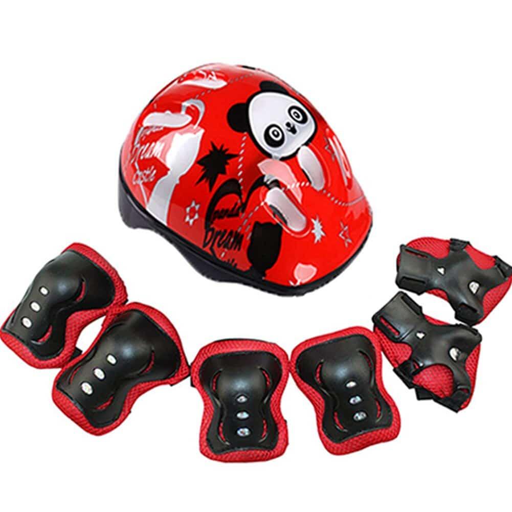 Meitianfacai Ensemble de Protection pour Enfants 7 Pcs, Équipement de Protection Sportive pour Enfants, Casque pour Enfants, Genou