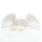 Cartable en peluche avec ailes d'ange pour enfant en blanc