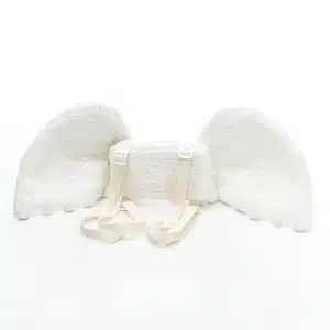 sac en peluche avec ailes d'ange pour enfant en blanc