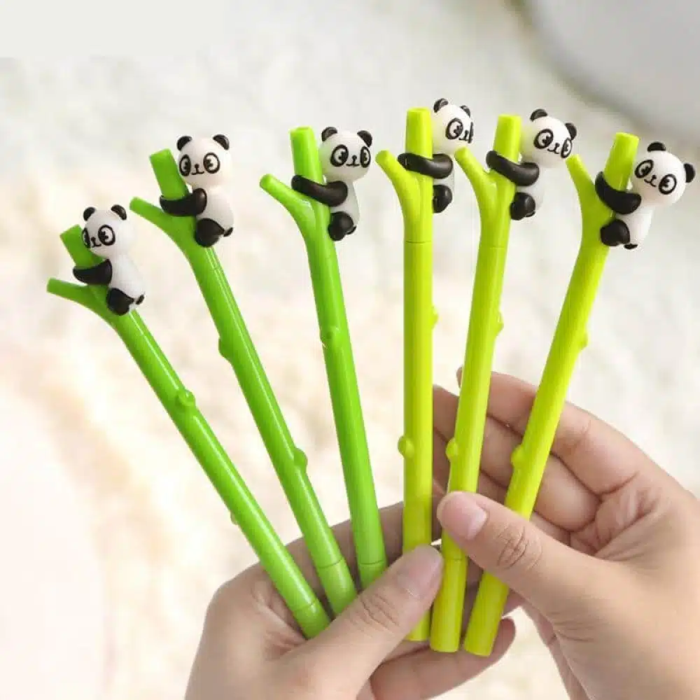 2 pièces de stylo gel en forme de branche avec panda • Enfant World