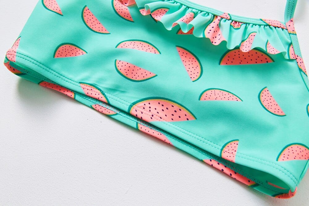 Maillot de bain 2 pièces imprimée pastèque pour fille • Enfant World