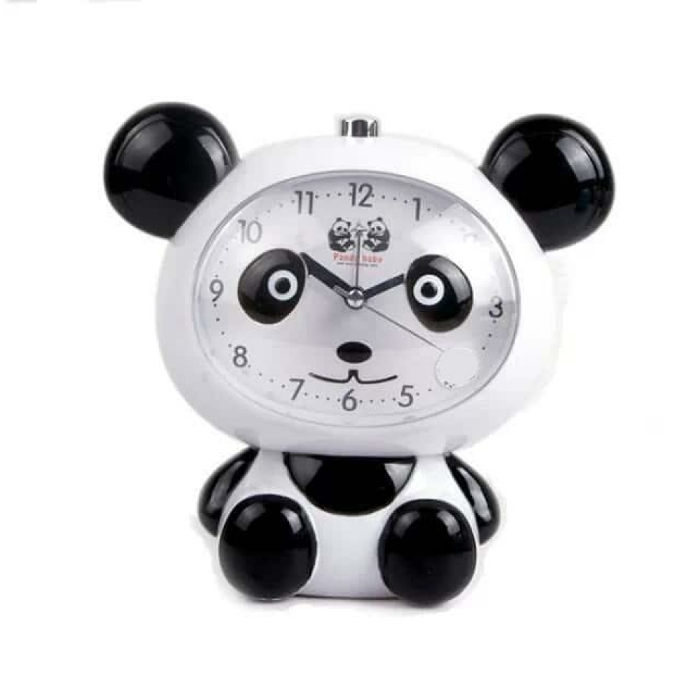 Réveil enfant en forme de panda, noir et blanc. Bonne qualité et très pratique