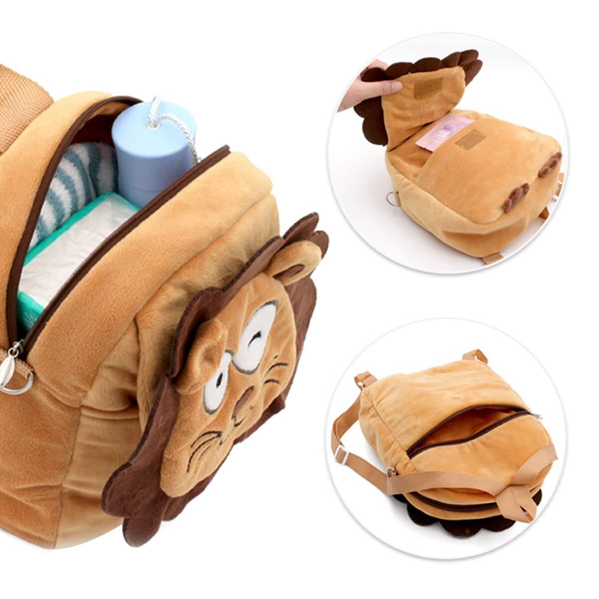 HAHASHOW Sac à Dos Enfant Peluche Animaux Mignon - 2-4 Ans Crèche Maternelle Garçon Fille