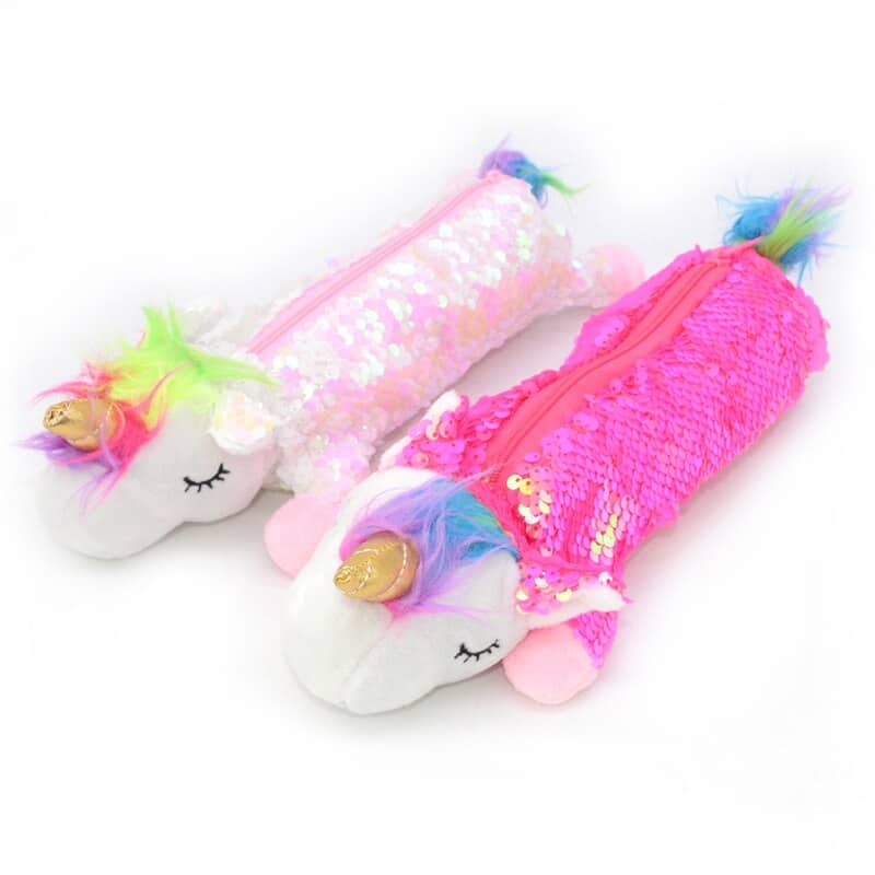 Trousse scolaire en forme de licorne à paillettes • Enfant World