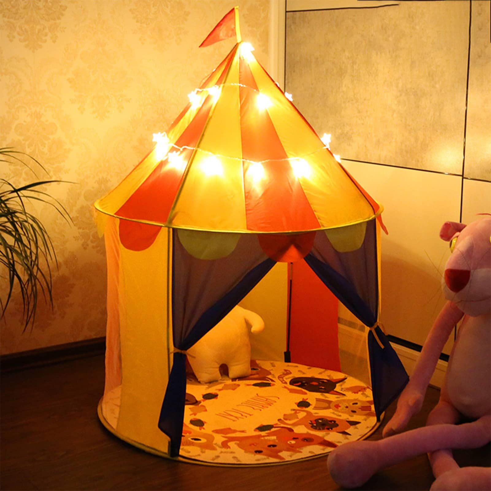 Bomodoro Tipi pour enfant - Tente de jeu pour enfant - Cirque multicolore - Pliable avec rideaux - 150 x 100 cm Bomodoro Tipi pour enfant - Tente de jeu pour enfant - Cirque multicolore - Pliable avec rideaux - 150 x 100 cm