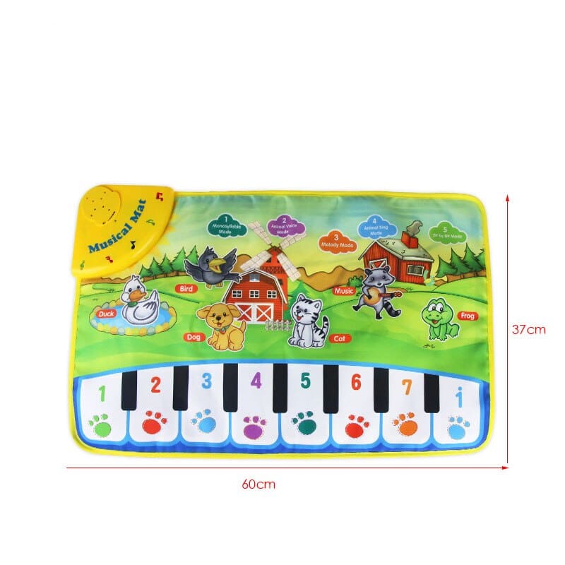 EXTSUD Tapis Musical Bébé Piano – Tapis De Jeu Interactif Avec 10 Touches & 8 Instruments Pour Enfants Dès 3 Ans