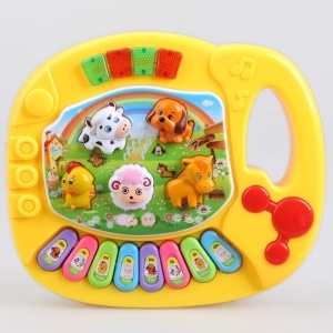 Jouets musicaux pour enfants jaune style piano avec animaux