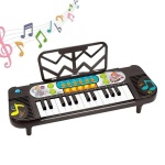 Jouet piano électronique en plastique pour enfants noir et blanc