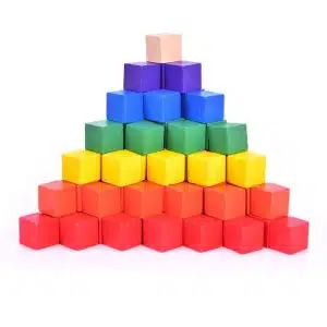 Jeu des cubes en bois colorés pour enfants