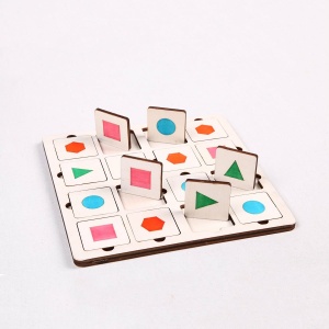 Sudoku en bois pour enfants blanc en bois avec des formes geometriques colorés