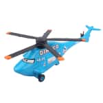 Hélicoptère miniature du film Cars 3 en turquoise, gris et orange