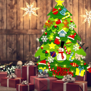 Sapin de Noël pour enfants vert avec cadeaux en rouge