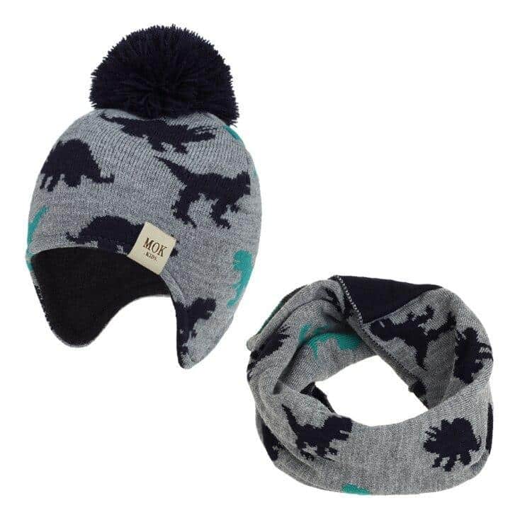 Bonnet Enfant Dinosaure Hiver - Tricot Chaud Avec Protection Oreilles Garçon Fille