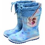 Bottes de pluie imperméable pour enfants en bleu la reine des neiges