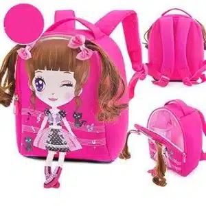 Mini sac d’école à motif dessin animé pour filles rose. Bonne qualité et très pratique.
