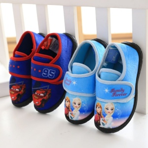 Chaussures spiderman et reine des neiges pour enfant en bleu