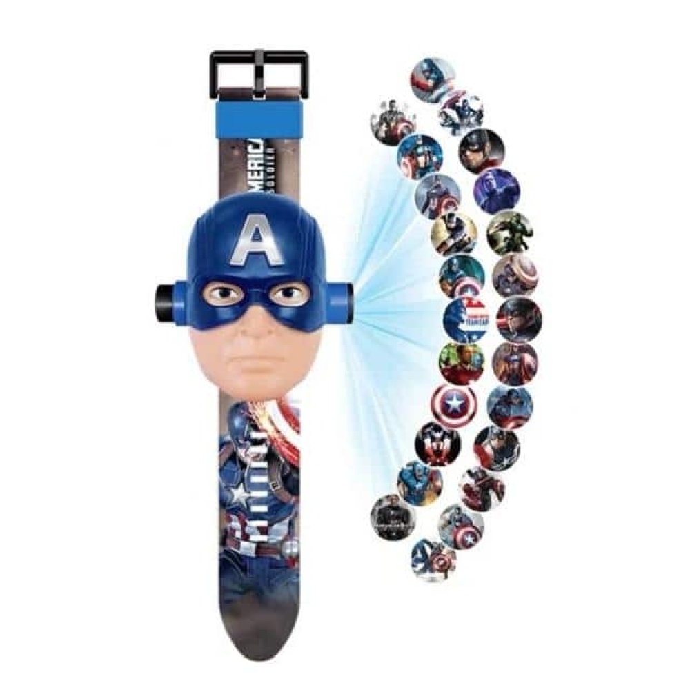 Montre Captain America avec projection d'images. Bonne qualité et très pratique.