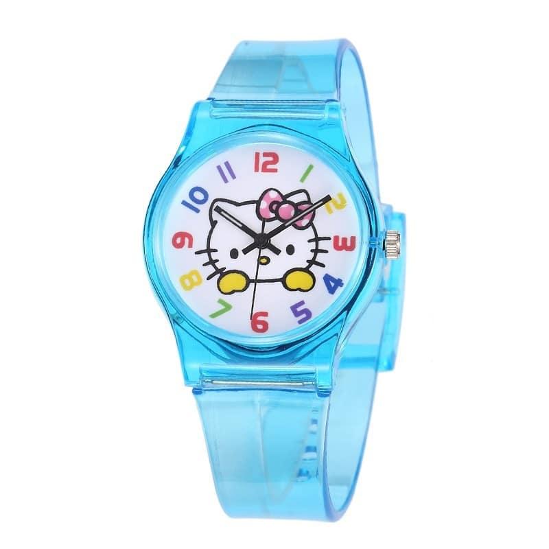 Montre-bracelet Enfant Hello Kitty - Cadran Chat - Acier Inoxydable Gris - Quartz - Neuf