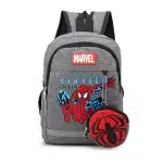 Sac à dos Spiderman pour enfant avec porte-monnaie gris avec motif en rouge et bleu