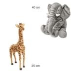 Pack animaux de la savane éléphant et girafe pour enfants en gris et jaune