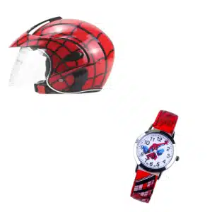 Pack casque + montre Spiderman  en rouge et noir