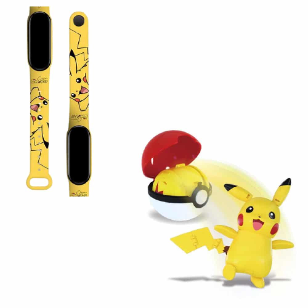 Pack montre pokémon + pokéballs avec motif pikachu jaune