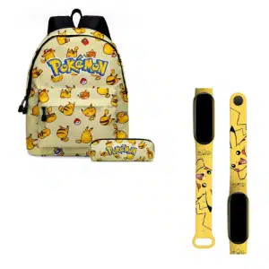 Pack sac à dos + montre pokémon jaune avec motif pikachu en jaune