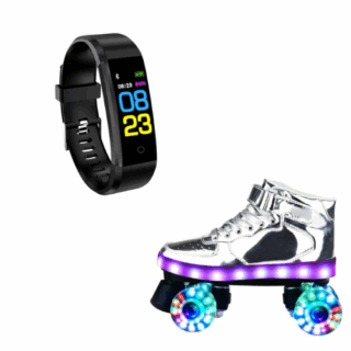 Pack tennis à roulettes + montre connectée avec des led colorés