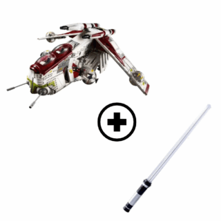 Pack vaisseau + sabres laser Star Wars rouge et blanc