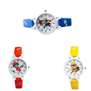 Pack 3 montres pack patrouille  en rouge, jaune et bleu