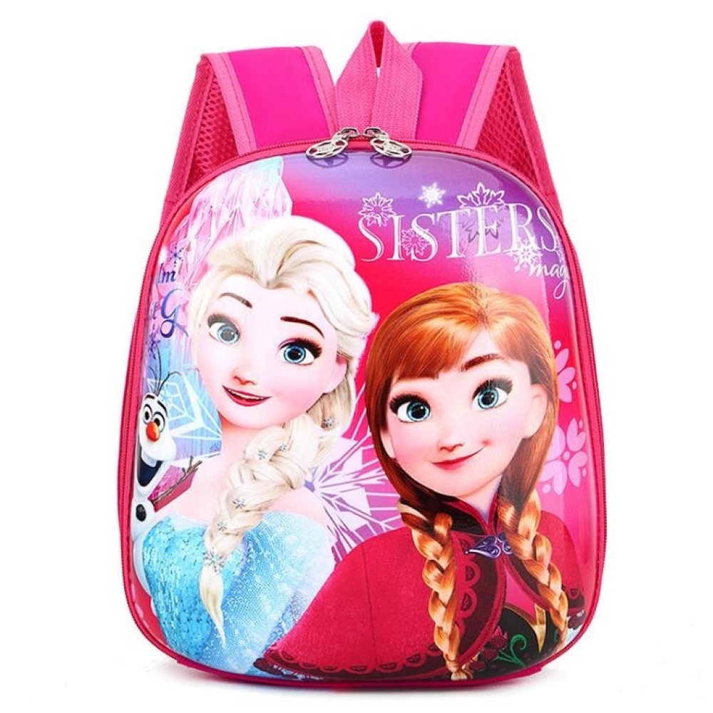 Sac à dos reine des neiges Elsa et Anna rose avec motif sur le devant