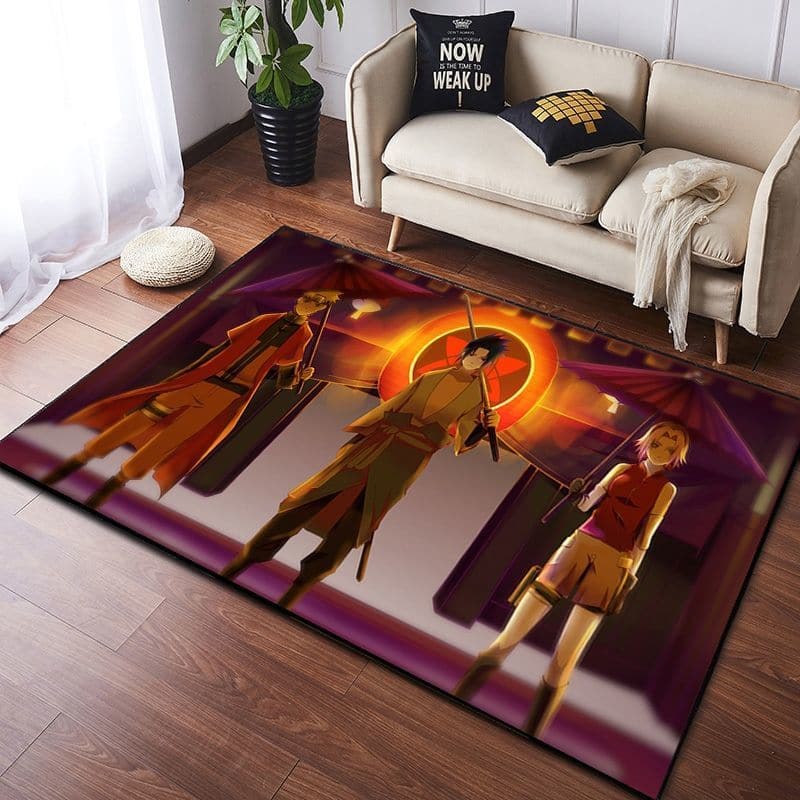 Tapis rectangulaire avec 3 personnages naruto