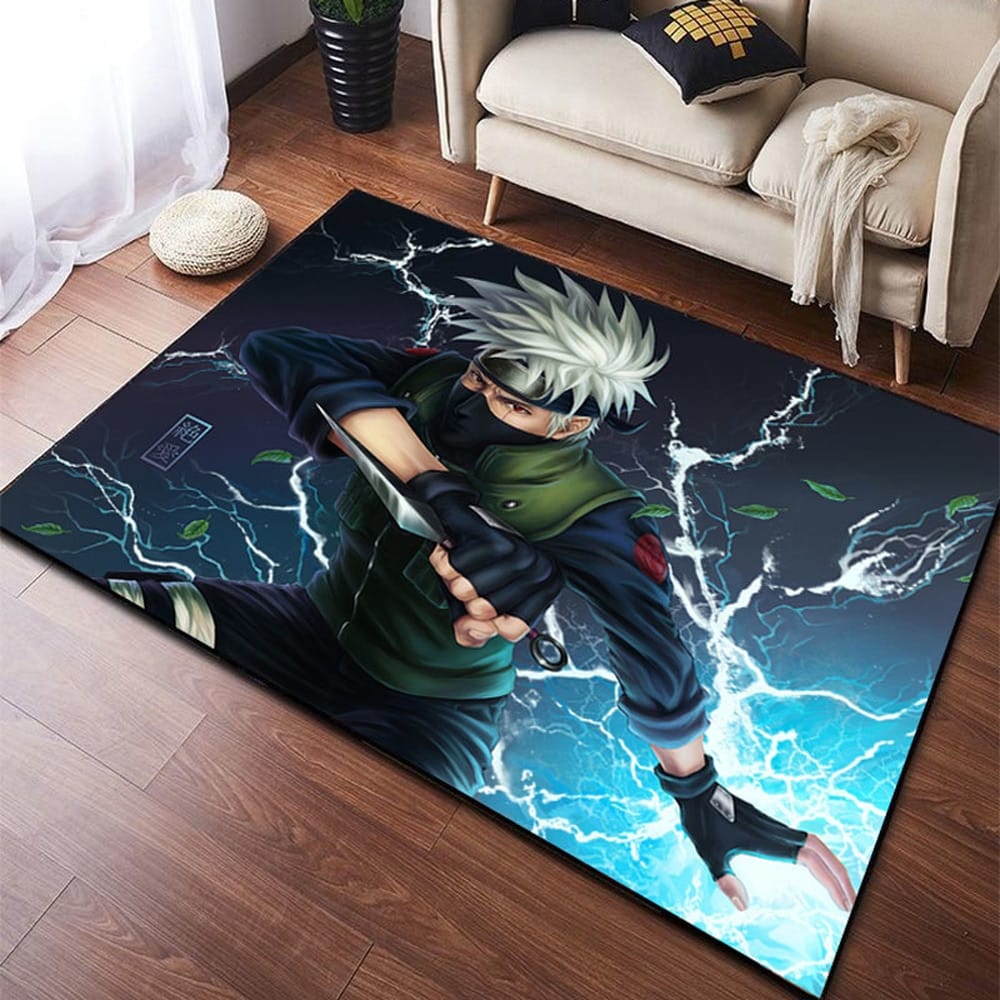 Tapis rectangulaire avec éclair naruto