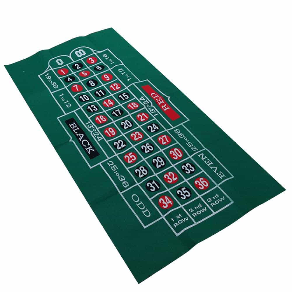 Tapis de jeu double-face Black Jack et Roulette en tissu feutre ...