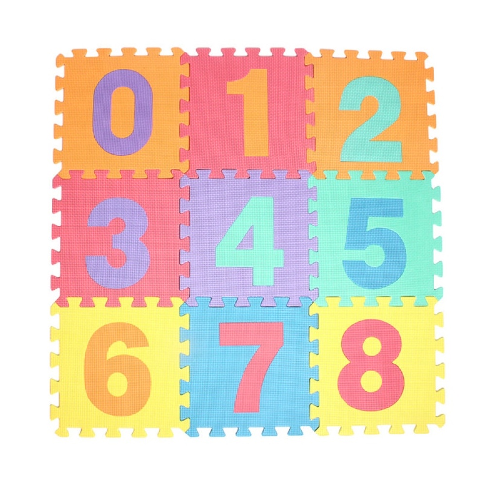 Tapis puzzle chiffré multicolore en mousse pour enfant