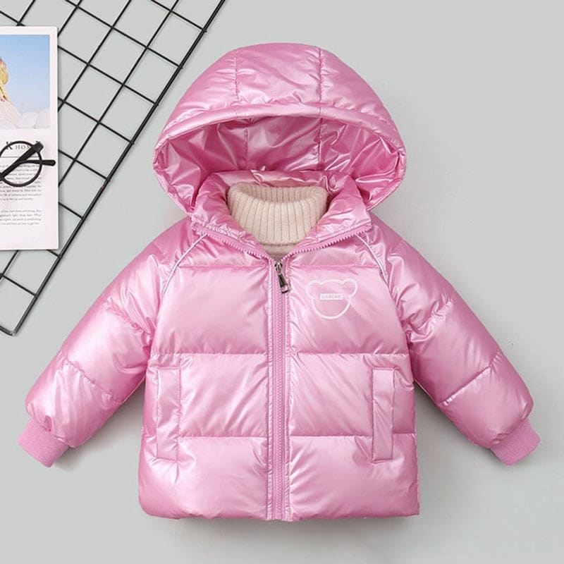 Doudoune Enfant - Manteau D'hiver Automne Mi Long Epaisse Chaud - Rose