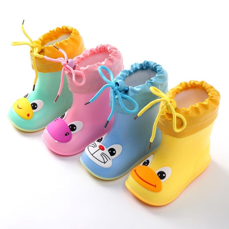 Bottes Pluie Enfant Filles Garçons Dinosaure - Bottines Mi-Mollet Antidérapantes Confortables 2-10 Ans