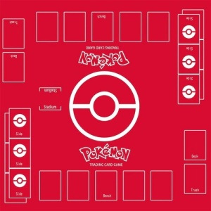 Tapis de jeu de cartes Pokemon rouge