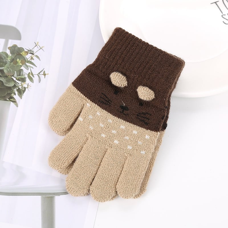 Lot De 6 Paires De Gants Enfant QKURT - Tricot Chaud, Hiver, Taille Unique - Cadeau Noël Idéal